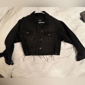 Abercrombie Black Denim Cropped Jacket